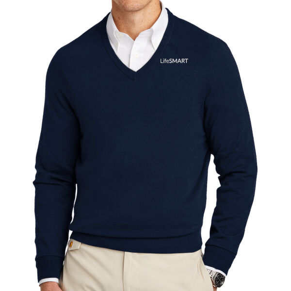 Brooks Brothers Cotton Stretch V Neck Sweater Thumbnail